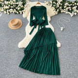 Fongt Folded T-Shirt With Irregular Hembo Skirt Dress Suit Woman