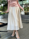 Fongt Xixi 2025 Spring New Temperament Commute High-Waisted Half-Body Skirt A Folding A-Word Skirt 85112