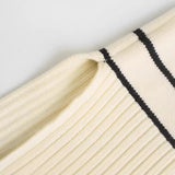 And Winter New Fashionable Long-Sleeved Striped Hem Split Sweater 5536025 Casual Top Girl-Outfit