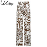 Zebra Striped Pattern Streetwear Pants Women's High Waist Loose Straight Trousers Chic Aesthetic Harajuku Bottom
