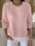Fongt Sheintemu Autumn And Winter Long-Sleeved Solid Color Sweater New Burst