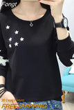 Stars Hoodies Women 2023 Autumn Korean Fashion Pullover Womens Clothing Sweatshirt O-Neck Long Sleeve Sudadera