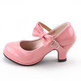 Leather Shoes Autumn Bowtie Sandals 2018 New Children Shoes High Heels Princess Sweet Sandals For
