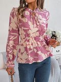 Fongt Shooting 2025 Autumn And Winter New Leisure Flowers With Long-Sleeved Chiffon Shirt Women's Clothing