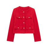 Fongt New Clip Round Collar Short Jacket 3046278