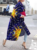 Fongt Spring And Autumn Wishebay Long Horn Sleeve Coat Print Loose Wind Coat