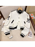 Harajuku Patchwork Parka Women Letter Embroidery Jacket Windbreaker Winter Baseball Coat Loose America Casual