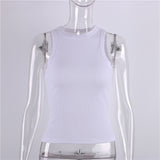 Fongt New Slim Rib Sleeveless T-Shirt Jacket Female Short Sexy Slim