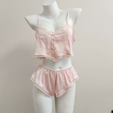 Fongt Pajamas Female Pyjamas New Summer Ice Sling Suit Pure Lust Lace Seduction Homewear 2025