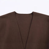 Fongt Fashion Round Tie With Belt Knitted Coat