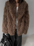 Fongt Winter Fashion Faux Fur Coat Women's Loose Soft Thicker Coat