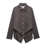Fongt Striped Shirt Tops Casual Shorts Set 2025458 6929435 3152439