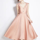 Fongt Luxury Famous Banquet High-End Hepeng Wind Heavy Industry Three-Dimensional Bow Diamond Waist High-End Exquisite Dress