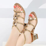 2021 Rhinestone Women Sandals Genuine Leather Soft Rubber Sole Basic Buckle Strap Size 34-40 Women's Summer