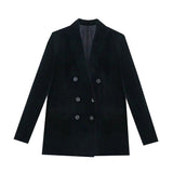 And Winter New Velvet Trousers Set Women's Double Breasted Elegant Suit Pants Set Office Business Coat And Chic