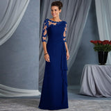 Fongt Spring And Summer Wish New Explosive Long Lace Perspective Round-Neck Sleeve Dress