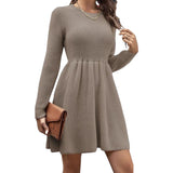 Fongt Autumn And Winter Explosion Of Women's Pure Color Doll Sweater Dress