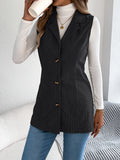 Fongt Autumn And Winter Leisure Single Buckle Suit Neck Lint Vest Coat Women's Clothing