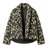 Fongt Women's Clothing 2025 New Winter Retro Leopard Print Cotton Jacket Women's Cotton Jacket