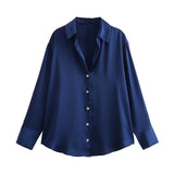 Fongt Homemade New Women's Fashion 20 Color Silk-Sense Tidling Shirt 2197745
