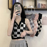 Lattice Collar Sling Vest Women Pure Babes Wear Design Sense Inside A Short Bottom