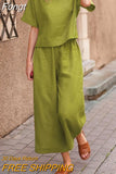Women Summer Casual Loose Streetwear Outfits Sleeveless O Neck Tops Long Pants Set Female Solid Matching Two Piece Set 2023