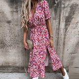 Sexy V Neck Side Slit Elegant Long