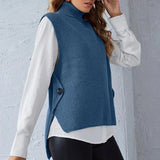 Fongt Women's Vest Pure Color Knit Turleneck Pullover Sleeveless Sweater
