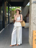 Fongt Xixi 2025 Summer Temperament Elegant Suspension Shirt + High Waist Half-Styles Two-Piece Set Women's 89327