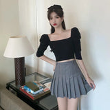 Style With Fashion Bubble In Short Sleeves Of Short Summer Collarbone Repair On The Bottom