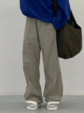Cargo Pants Women Streetwear Fashion Overalls Big Pocket Patchwork Casual Pants Drawstring Low Waist Baggy Trouser