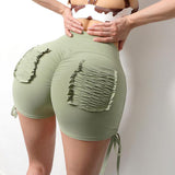 Fongt High-Waisted Sports Shorts, Women's Summer Hip Tight Stretch Running Pocket Yoga Gym Pants Hot Pants-Outfit
