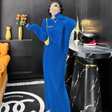 and winter new style mink velvet solid color sweater suit women style new harajuku slim mid-length skirt knitted suit-Outfit