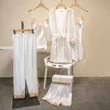 Fongt Pajamas With Bra Pads Gold Lady With Five Pieces Of Thin
