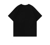 Kitten Print Letter Oversized T-shirt-Outfit