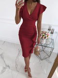 V-Neck Slim Office Lady