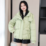 2024 New Down Cotton Clothing Women's Short Small Foreign Air Thick Warm Hat Winter Bread Coat Tide-Outfit