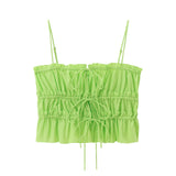 Spring Style Bow Tie Slim Poplin Halter Top 3067055-Outfit