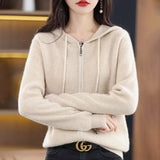 Fongt 2023 Pullover Women's Sweater Hoodie Coat Zipper Fleece Sweater-Outfit