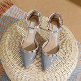 Fongt High Heels Women's Fine Heel 2025 New Cut Men's Dress Willow Pointed One-Word With Buckle Head Sandals