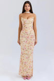 Corset Top With Long Scarves And Body-con Midi Skirt Set-Outfit