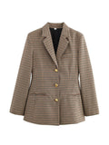 Fongt Women's Clothing 2025 Spring New Fashion Thousand Bird With Belt Suit Jacket