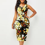 Round Neck Sleeveless Fashionable Printed