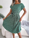 Wind Shooting New Leisure Short-Sleeved Flowers In The Spring And Summer Dress Women's