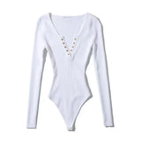 Fongt Casual Crew Neck Long Sleeve Bodysuit