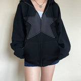 Fongt And Winter New Add Velvet And Thick Hoodie Men And Women Star Zipper Hat Cardigan