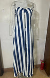 Fongt 2025 New Fashion Stripe Sexy Umbilked T-Shirt Trouser Dress Suit Woman