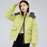 Winter 2024 New Korean Version Loose And Thick Warm Cotton-Padded Coat Cotton-Padded Coat-Outfit