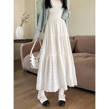 Embroidered Patchwork Spliced Maxi Skirt-Outfit