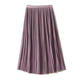 Fongt New 细细细细细 Art 褶皱 Fairy Hundred Folded Skirt Silk Slippery Pendant Half Body Skirt